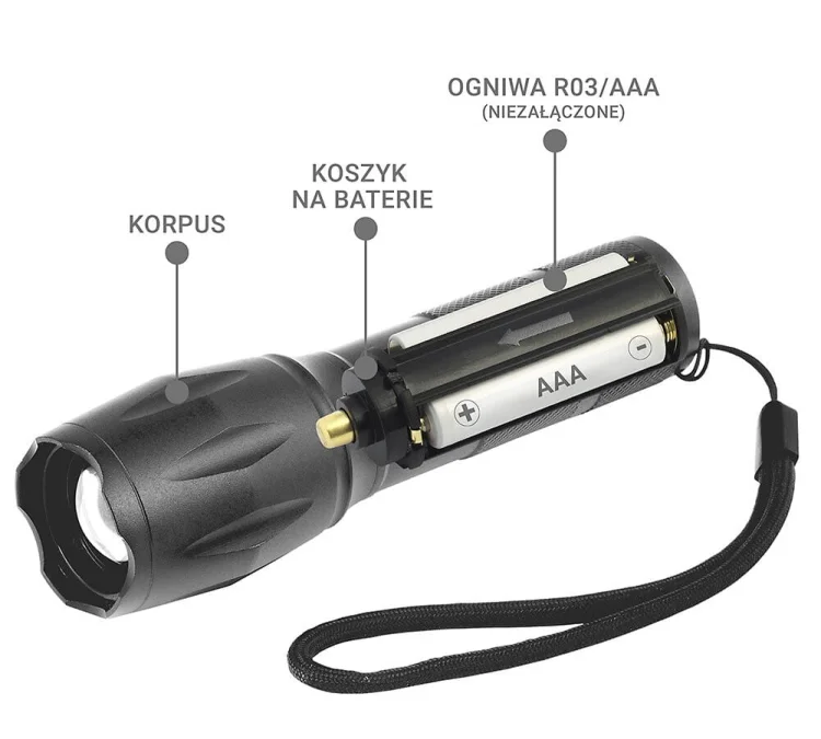 EVERACTIVE LATARKA RĘCZNA Z DIODĄ LED CREE XM-L2 18650 / 3X AAA FL600