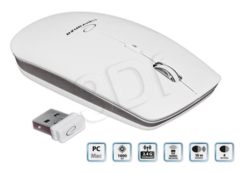 Mysz Esperanza EM120W (optyczna; 1600 DPI; kolor biały)